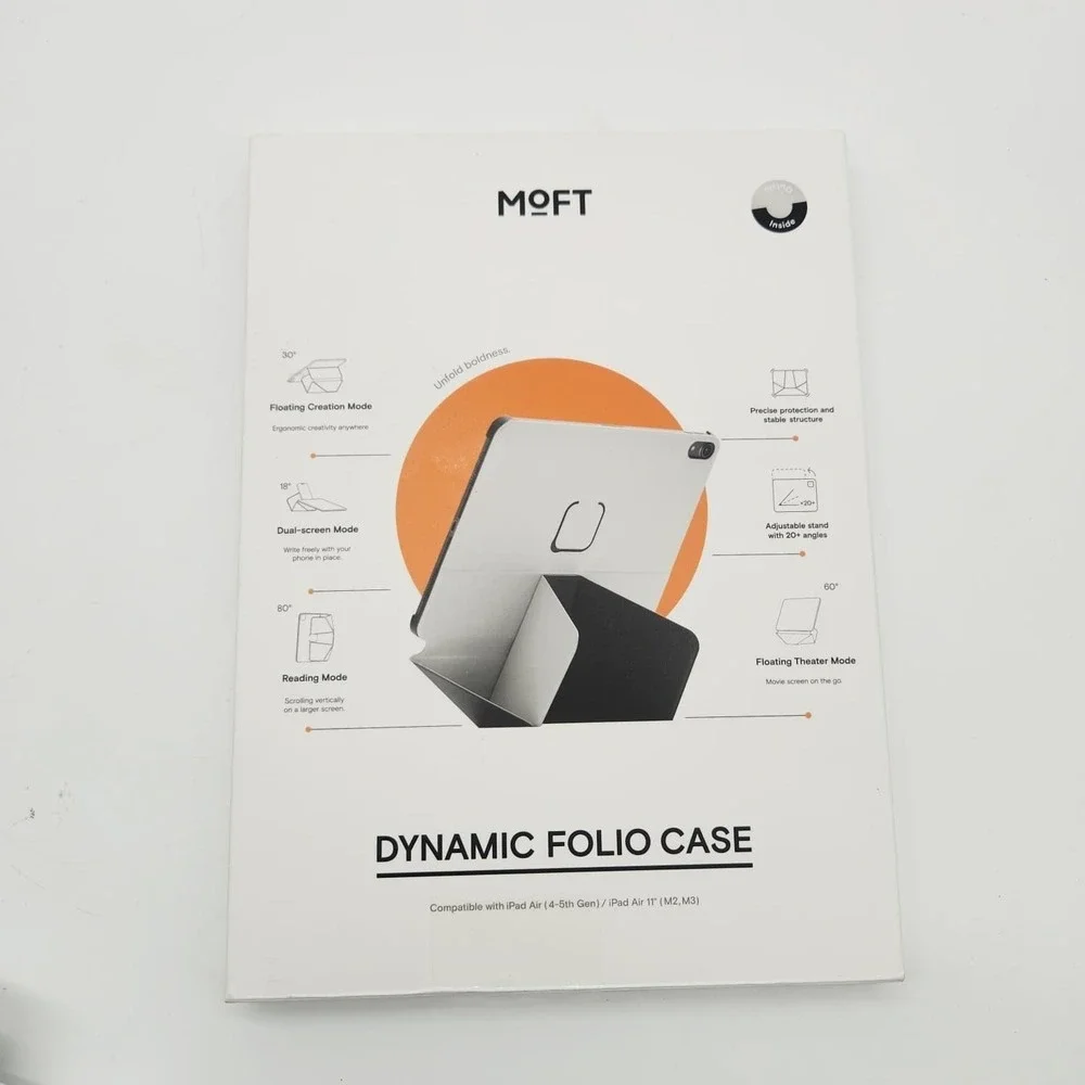 MOFT Dynamic Folio Case iPad Air 11 M4 M3 M2 5th 4th Gen 20+ Angles Gray Black